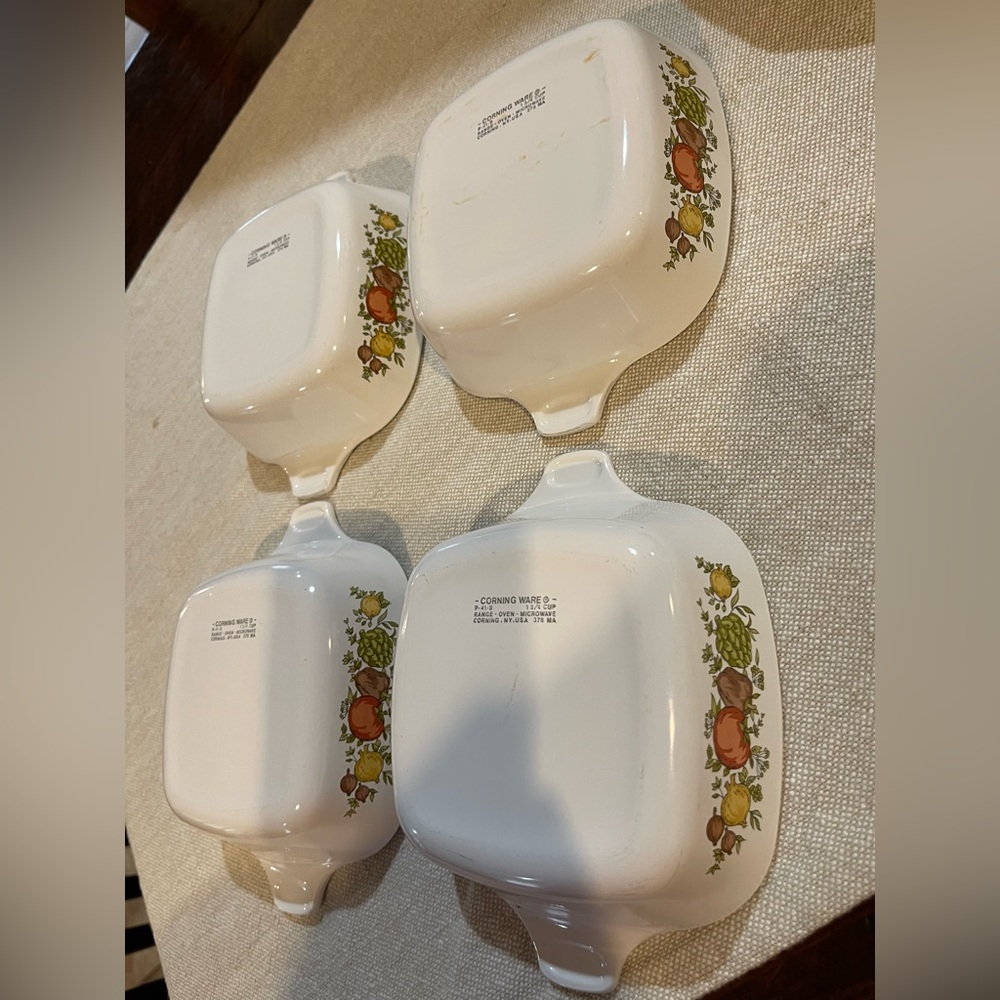 Corning Ware Spice of Life P-41-B Petite Pan Casserole Dishes Set of Four